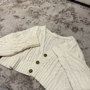 Aeropostale Cream Button-Up Cardigan